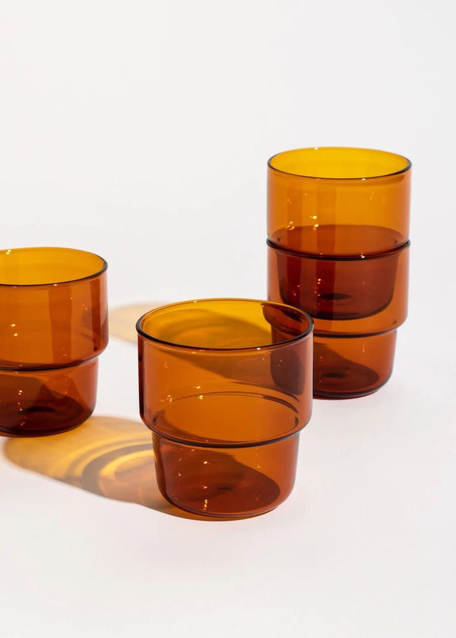 Set de 4 Vasos Ámbar