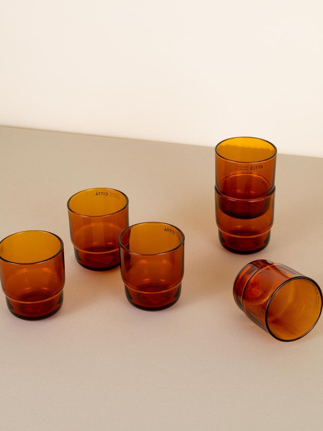 Set de 4 Vasos Ámbar